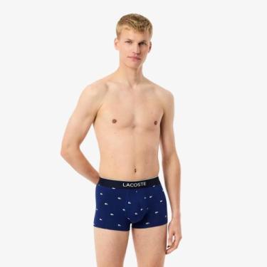Imagem de Pacote com 3 Cuecas Trunk Stretch Estampadas - LACOSTE, S, Azul