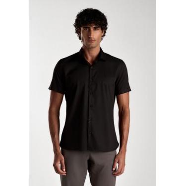 Imagem de Camisa Docthos Slim Manga Curta Bambu Liso SmartCool, 003 preto, M