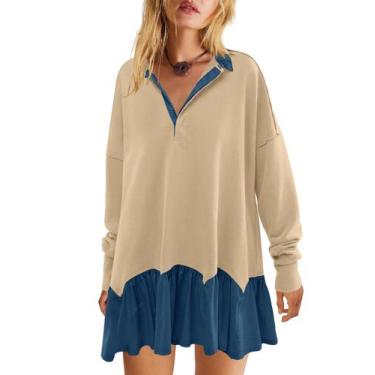 Imagem de Vestido de moletom feminino LAMISSCHE de tamanho grande com decote em 