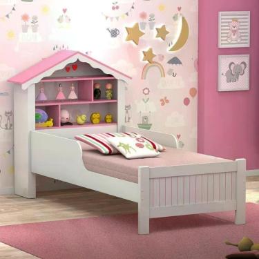 Imagem de Cama Casinha Rosa Com Nichos Menina