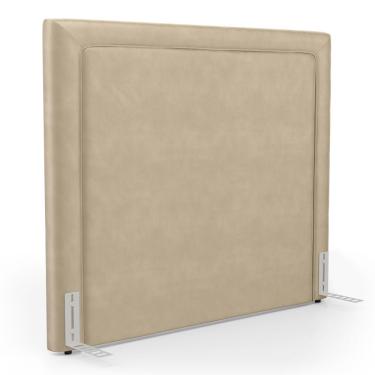 Imagem de Cabeceira Cama Box King Size Alba 195cm Com Frame Veludo Bege - Abmaza