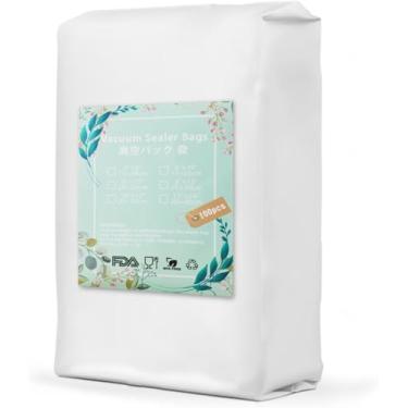 Imagem de Olayks Saco selador a vácuo sem BPA, pacote com 15 x 20 cm, 100 para selador a vácuo pré-cortado para sacos de alimentos, sacos de armazenamento de alimentos a vácuo de grau comercial para freezer