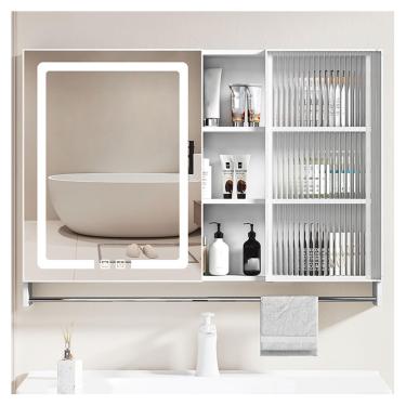 Imagem de Armário De Espelho De Banheiro, Armário De Espelho Para Banheiro, Armário De Remédios Led, Espelho De Banheiro Com Armazenamento, Armário De Espelho De Ba, B2, W90*H65cm/W35.4*H25.6in