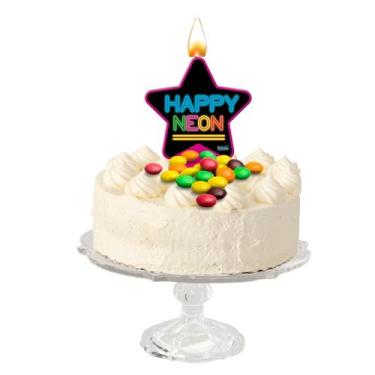 Imagem de Vela Estrela Neon Decoração Aniversario Festa Infantil - Festcolor