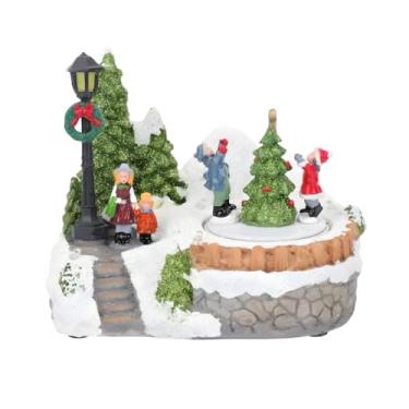 Imagem de Cenário Vila Natalina Musical C/Luzes Giratória Papai Noel