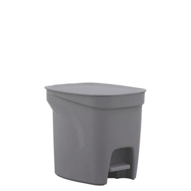 Imagem de Lixeira Tramontina Compact 7l Em Polipropileno Cinza Com Haste Em Aço Galvanizado Tramontina