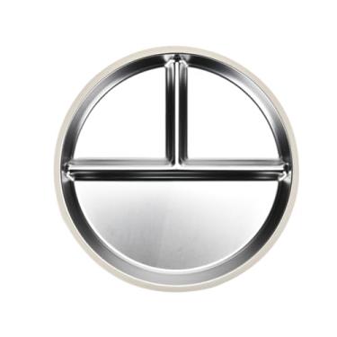 Imagem de Prato infantil de Aço Inoxidável 304 com três grades copo sucção silicone anti-derrapante e anti-quente