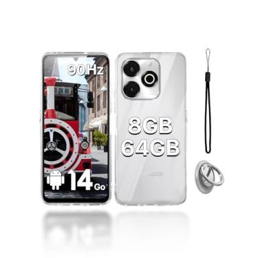 Imagem de KONXISA Capa para UMIDIGI G9X, capa de telefone com fivelas e cordões, capa protetora de material TPU premium, capa protetora resistente a arranhões e quedas, transparente