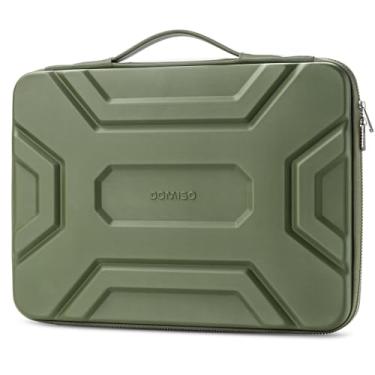 Imagem de DOMISO Capa para laptop de 43.2 cm com alça à prova de choque bolsa para computador impermeável EVA protetora para laptop HP Dell Asus Lenovo de 17,3 polegadas, verde