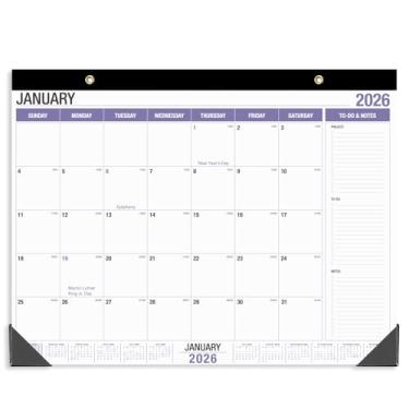 Imagem de Calendário de mesa grande 2025-2026, funciona de outubro de 2025 a dezembro de 2026, calendários de mesa de 56 x 43 cm com lista de tarefas, calendário de 15 meses de 2026, calendário de mesa
