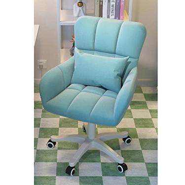 Imagem de Cadeira de escritório para jogos, cadeira de computador, linda cadeira de vaidade com encosto para sala de maquiagem, cadeira de mesa fofa de veludo moderna e aconchegante com rodas, cadeira giratória