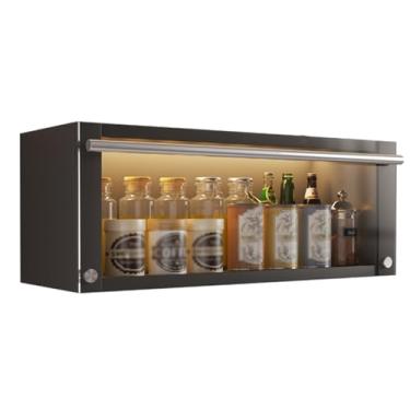 Imagem de Prateleira suspensa embaixo do armário armazenamento de cozinha sob o armário rack organizador de armário dobrável para despensa de armário - suporte para potes de satélite, D18 cm x 23 cm - L - 80 cm