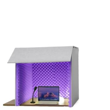 Imagem de Cabine portátil à prova de som, cabine de gravação de estúdio doméstico, cubo de cabine de microfone blindado para gravação (roxo)