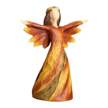 Imagem de Fxzqgnh Estátua de Anjo, Escultura em Resina, Item de Coleção, Ornamento de Mesa, Estatueta de Anjo Como Presente de Boas-vindas, Decoração de ação de Graças, Style a, Tamanho real