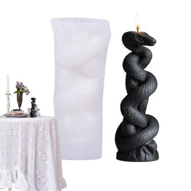 Imagem de Moldes de vela para fabricação de velas – Moldes para fabricação de sabão de cobra epóxi 3D resistente ao calor | Pode ser lavado na lava-louças, molde de ornamento, ferramenta de fabricação de velas