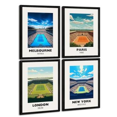 Imagem de Decoração de arte de parede esportiva para quarto de meninos com estampa vintage para berçário esportivo infantil pôster de futebol beisebol imagens de basquete golfe pintura de arte para quarto 20 x