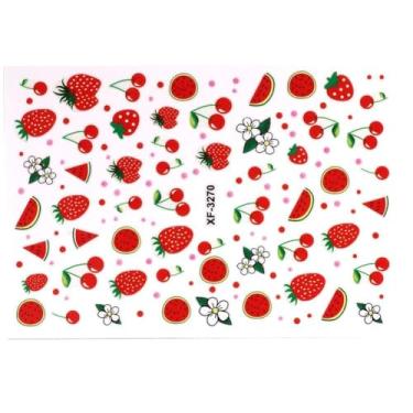 Imagem de 3D Nail Art Adesivo Decoração Autoadesivo DIY Manicure Decoração Estilo bonito e elegante para salão de beleza Uso doméstico Material de resina Cor de morango 10 unidades (XF3270)