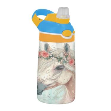 Imagem de Blueangle Garrafa de água floral cinza de 473 ml, garrafa de água reutilizável Tritan esportiva e de viagem com canudo e design de tampa de bico pop-up (28)