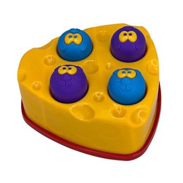 Imagem de Brinquedo Bate Rata com Martelo para Bater, Jogo Infantil Interativo, Queijo Amarelo com Ratos Coloridos, Cores Sortidas