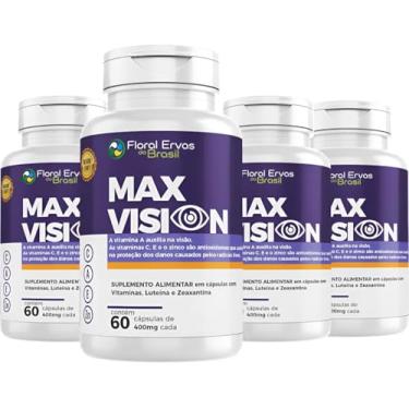 Imagem de KIT C/4 Un. Max Vision 60 Cápsulas Saúde Dos Olhos Visão Luteína Zeaxantina