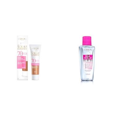 Imagem de Solar Expertise Efeito Makeup Cor 4.0 FPS70 30g + L'Oréal Paris Dermo Expertise Solução de Limpeza 5 em 1 - Água Micelar 100ml