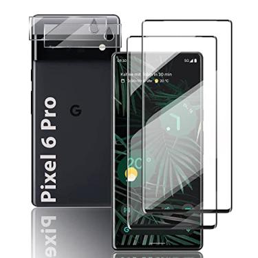 Imagem de [Pacote com 2 + 2] Protetor de tela para Google Pixel 6 Pro, protetor de lente de câmera, antiarranhões, ultratransparente, compatível com impressões digitais, compatível com capas