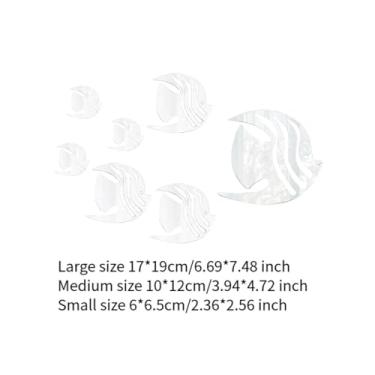 Imagem de Fenteer Escultura Moderna de Touro em Resina, Figura Abstrata com Espelho Acrílico, Adesivos de Parede de Peixe para de Entrada, Mesa, Prateleira Ou