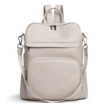 Imagem de Botimmy Bolsa de couro feminina grande, 3 em 1, bolsa de ombro conversível, trabalho, viagem, Um damasco de dois tons, 13.2" L × 6.2" W × 14.5" H, Mochilas Daypack