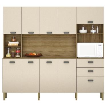 Imagem de Kit De Cozinha Com 9 Portas E 2 Gavetas Budapeste Vanilla