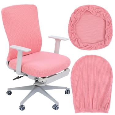 Imagem de Xthrotsenk Conjunto de 2 capas de cadeira de escritório rosa para cadeiras de mesa, extensíveis, universais, capas de assento para cadeiras de computador para casa (rosa)