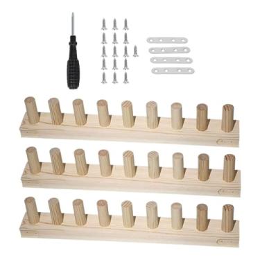 Imagem de Fenteer Tear de tricô de madeira, fácil de montar, ideal para iniciantes, para fazer mantas com fios grossos, 3 Seção