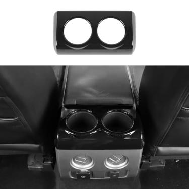 Imagem de Jimen Compatível com Ford F150 2009-2014, suporte de apoio de braço do assento traseiro acabamento da tampa do painel (preto)