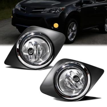 Imagem de OKSIWA Faróis de neblina de halogênio para Toyota Rav4 2009 2010 2011 2012, 1 par de kits de faróis de neblina dianteiros com interruptor de chicote de fiação, lente transparente