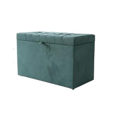 Imagem de Banqueta Decorativa Com EspaçO De Armazenamento - FáCil Acesso(AZUL TIFANNY,Pés em PVC)