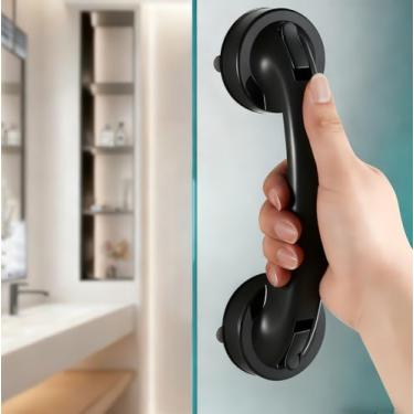 Imagem de YIDELAI Maçaneta de porta espelhada de vidro, gaveta de geladeira, maçaneta de porta espelhada baGlass, gaveta de geladeira, puxador de armário de banheiro, puxador de armário de ventosa, ventosa