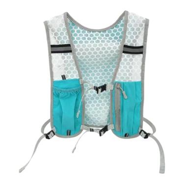 Imagem de Vaveren Mochila de hidratação para corrida, colete com reservatório de água, mochila para uso diário, unissex, com faixa refletora, ideal para escalada, Azul
