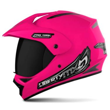 Imagem de CAPACETE FECHADO PRO TORK LIBERTY MX VISION PRO ROSA TAM. 60 VIS. FUMÊ
