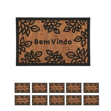 Imagem de 10un TAPETE ENTRADA BEM VINDO EMBORRACHADO FIBRA COCO 60x40 - clink