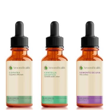 Imagem de Kit de óleos vegetais puro natural – Copaíba, Centella Asiática e Semente de Uva – 30 ml cada