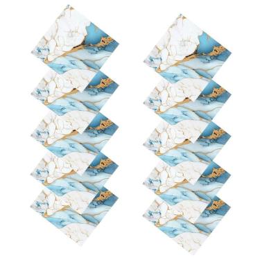 Imagem de Placa Adesiva Marmore 3d Kit 10 Uni Papel De Parede Autocolante Reforma Obra Casa Banheiro Cozinha Moderno Decoraçao