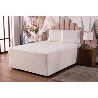 Imagem de Jogo de lençol luva queen  malha gel 3 peças - MAYRA ENXOVAIS, PALHA