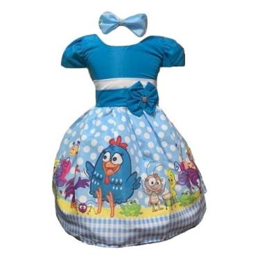 Imagem de Vestido Temático Galinha Pintadinha Azul Festa - Bento E Maria Moda In