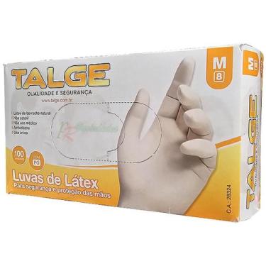 Imagem de Luva De Latex 100und Tamanho M Uso Unico Proteção Mãos - TALGE