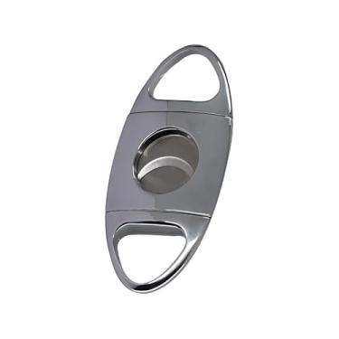 Imagem de JDIME 1 peça cortador de charuto de liga de zinco aço inoxidável tesoura portátil acessório de fumaça presente para homens (prata)