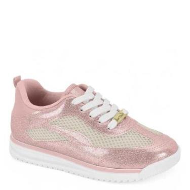 Imagem de Tênis Infantil Casual Menina Conforto Macio Molekinha 2583201 - Branco Off/Rosa - 26-Feminino
