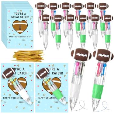 Imagem de Kosiz 24 conjuntos de cartões de futebol para dia dos namorados, lembrancinhas de festa de futebol, multicoloridas, 4 em 1, 0, 5 mm, para escola, escritório, amantes de esportes, presentes inovadores