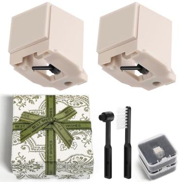 Imagem de Windspeed Agulha de substituição para toca-discos ATN3600L compatível com Audio-Technica AT-LP60X, AT-LP60XBT e AT-LP60XBT-USB toca-discos de vinil com 2 pincéis, caixa de presente