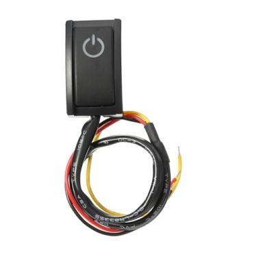 Imagem de BDNJN Acessório de carro de 12 V 200 mA, faça você mesmo, liga/desliga, tipo pasta de luz branca, trava, interruptor de botão de plástico preto