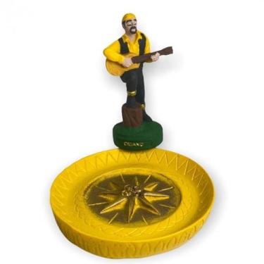 Imagem de Incensário Prato Cigano Amarelo 12 Cm Em Resina - Bialluz Presentes
