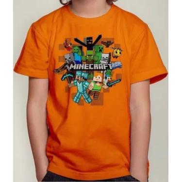 Imagem de Camiseta Camisa Juvenil Infantil Menina Menino Gamer Blocos Mine Roupa